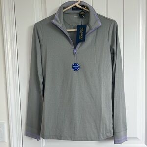 Polo Golf Ralph Lauren Women Jersey 1/4 Zip Jacket Small Purple Gray performance